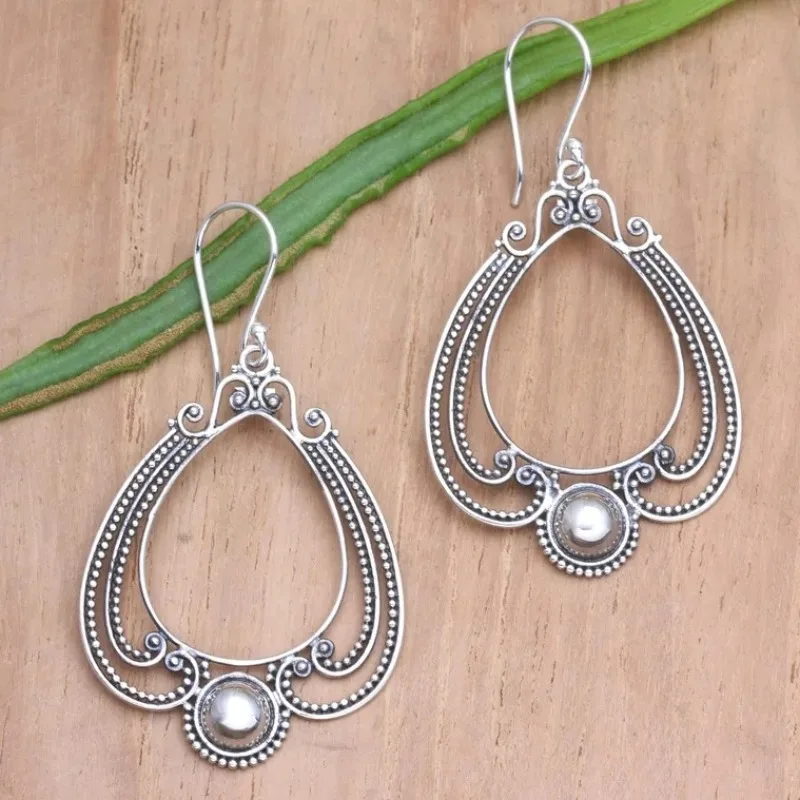 vintage Hollow Vortex Patterned Pendant Earrings Bohemian Style Women's Daily Vacation Commuting Exotic Earrings Accessories