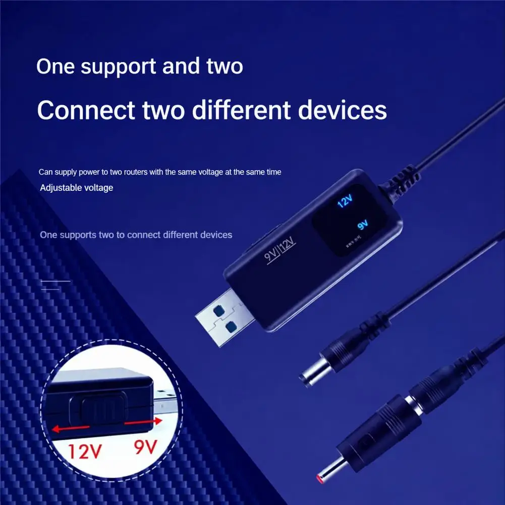 USB Boost Cable 5V To 9V 12V Power Adapter Converter 3.5mm Plug Step Up Line For WiFi Router Modem Mini Fan Device - view 5