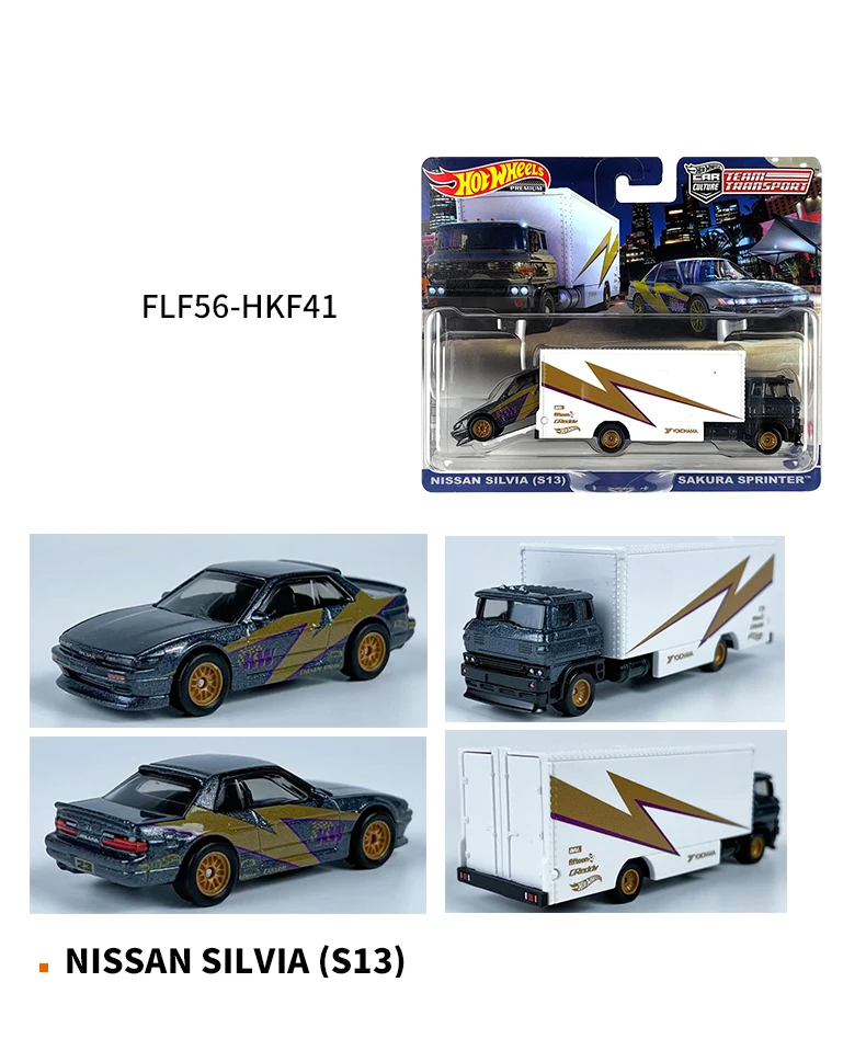 Hot Wheels Team Transport Cars NISSAN SILVIA S13 & SAKURA SPRINTER 1/64 Collection Metal Diecast Model Vehicles FLF56