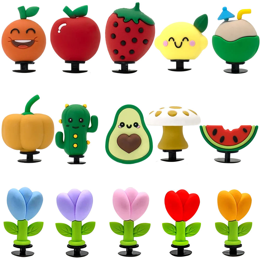 1PCS 3D Plant Series Shoe Charms Accessories 3D Flower Watermelon Strawberry Lemon Shoe Decorations for Wome Men Clogs Buckles