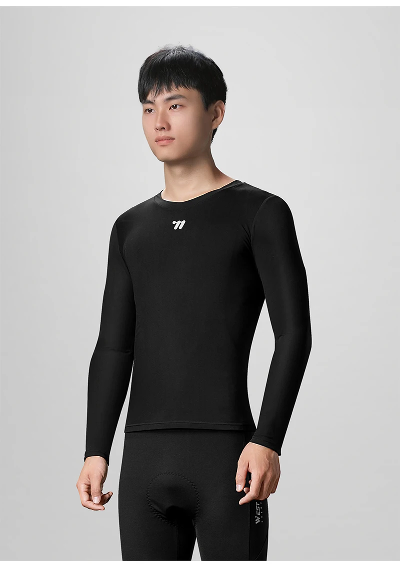 WEST BIKING Winter Radfahren Trikots Thermo Basis Schicht Fahrrad Unterwäsche Fleece Sport Bike Shirt MTB Kleidung Fahrrad Shirt – Detail 13