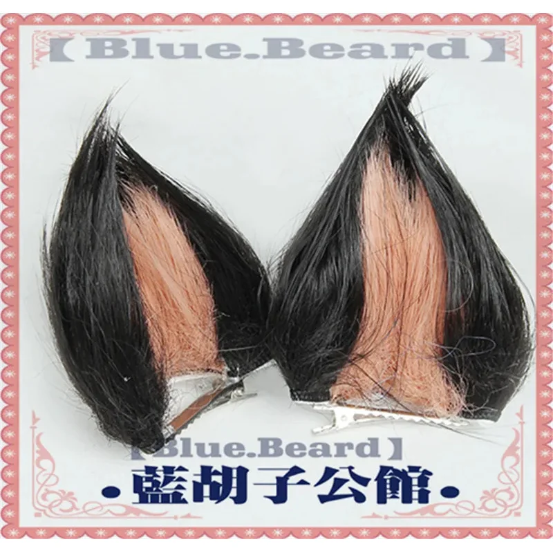 20151123 أنيمي العلامة التجارية الجديدة الحيوان Kagemori ميتشيرو الأزرق شعر مستعار قصير مع آذان تأثيري حلي BNA خصلات الشعر المستعار
