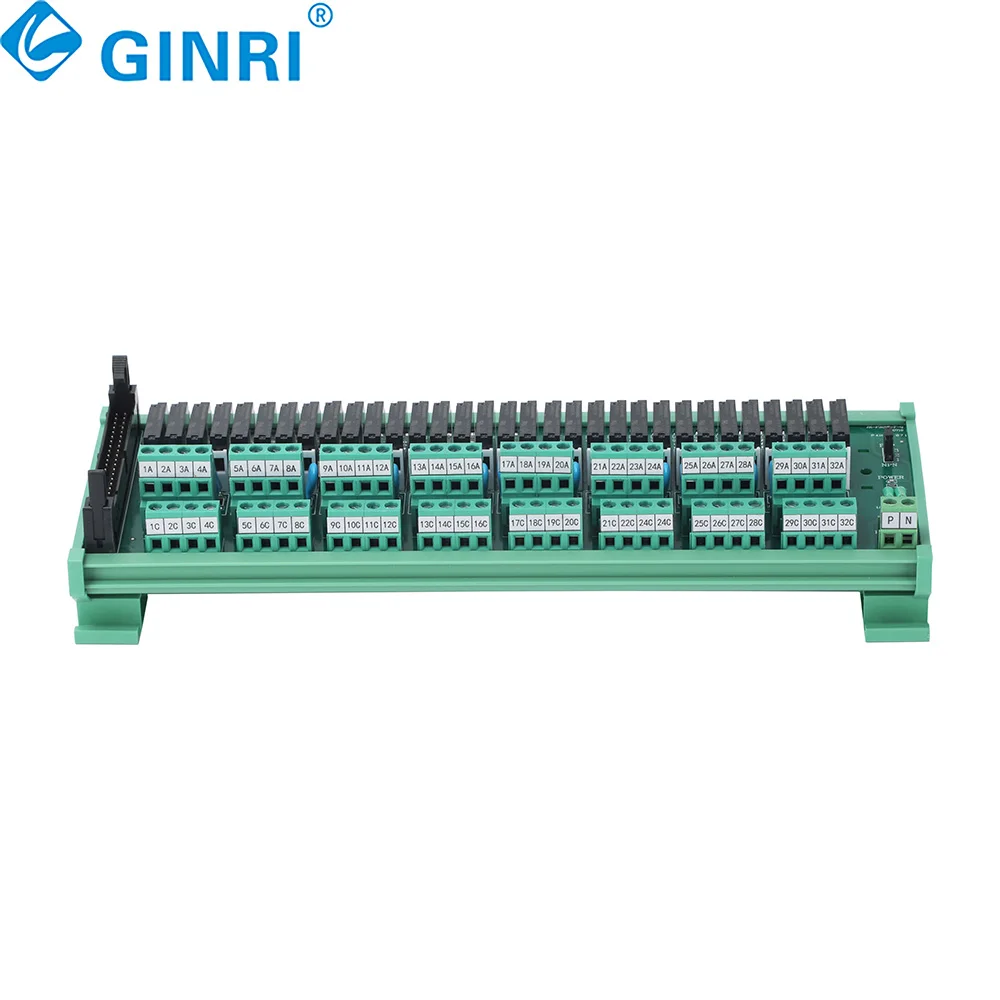 Ginri JR-B32PC-F-Q/24VDC 32 Channel Relay Module Board 40p MIL Connector Relay Module