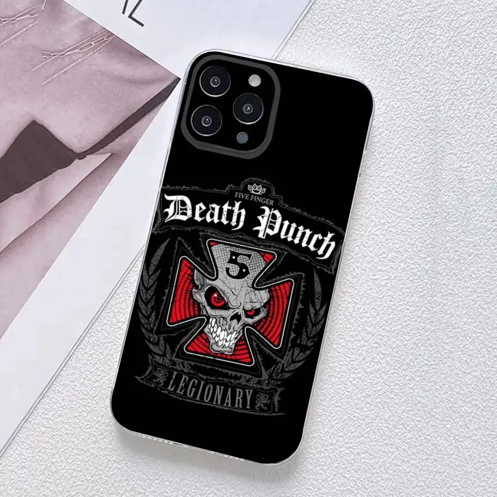 Five Finger Death Punch Phone Case For iPhone 11,12,Mini,13,14,15,Pro,XS,Max,X 8,7,6s,Plus,5,SE,XR Transparent Shell