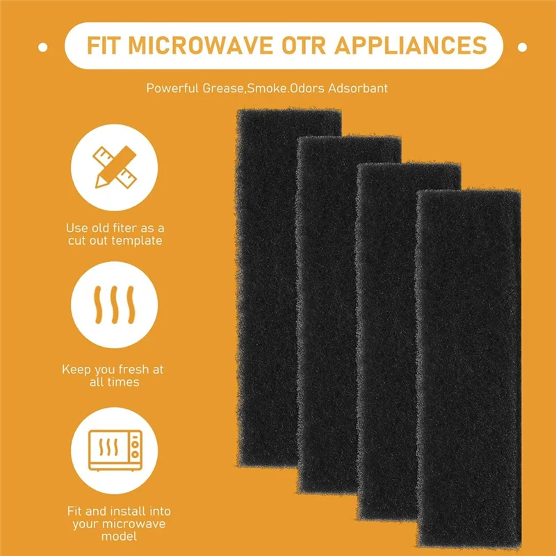 ABKR-카본 마이크로파이버 에어 필터 Frigidaire OTRFILTER / OTRFILTER1 Pureair Charcoal Carbon 4팩 교체