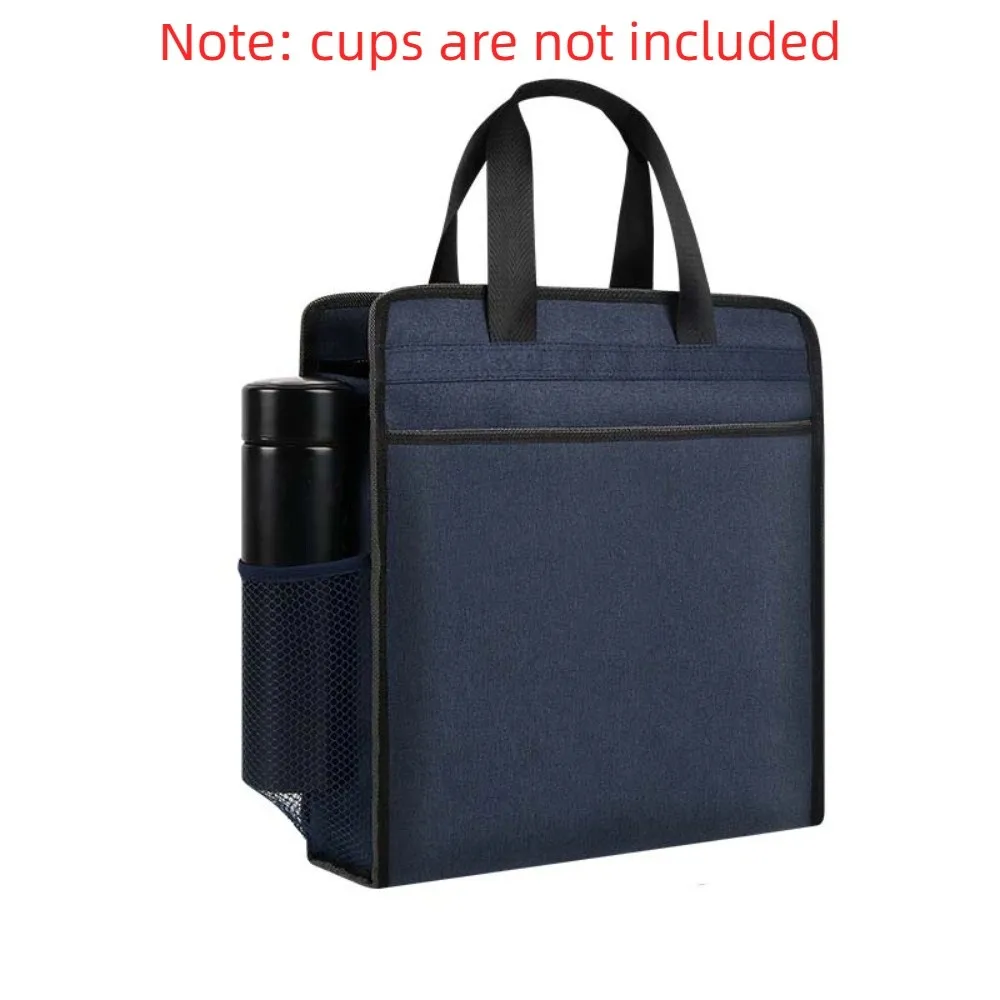 

Waterproof Zippered Document Bag with Handle Oxford File Storage Handbag Thickened Large Capacity File Tote Bag Pouch Test Paper