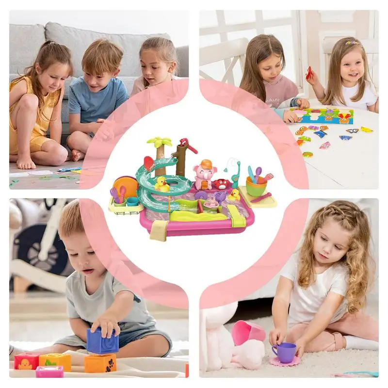 Kids Working Sink 4-in-1 Dishwasher & Pool Floating & Fishing Toys Pool Floating & Fishing Toys Dishwasher Playing Toy With