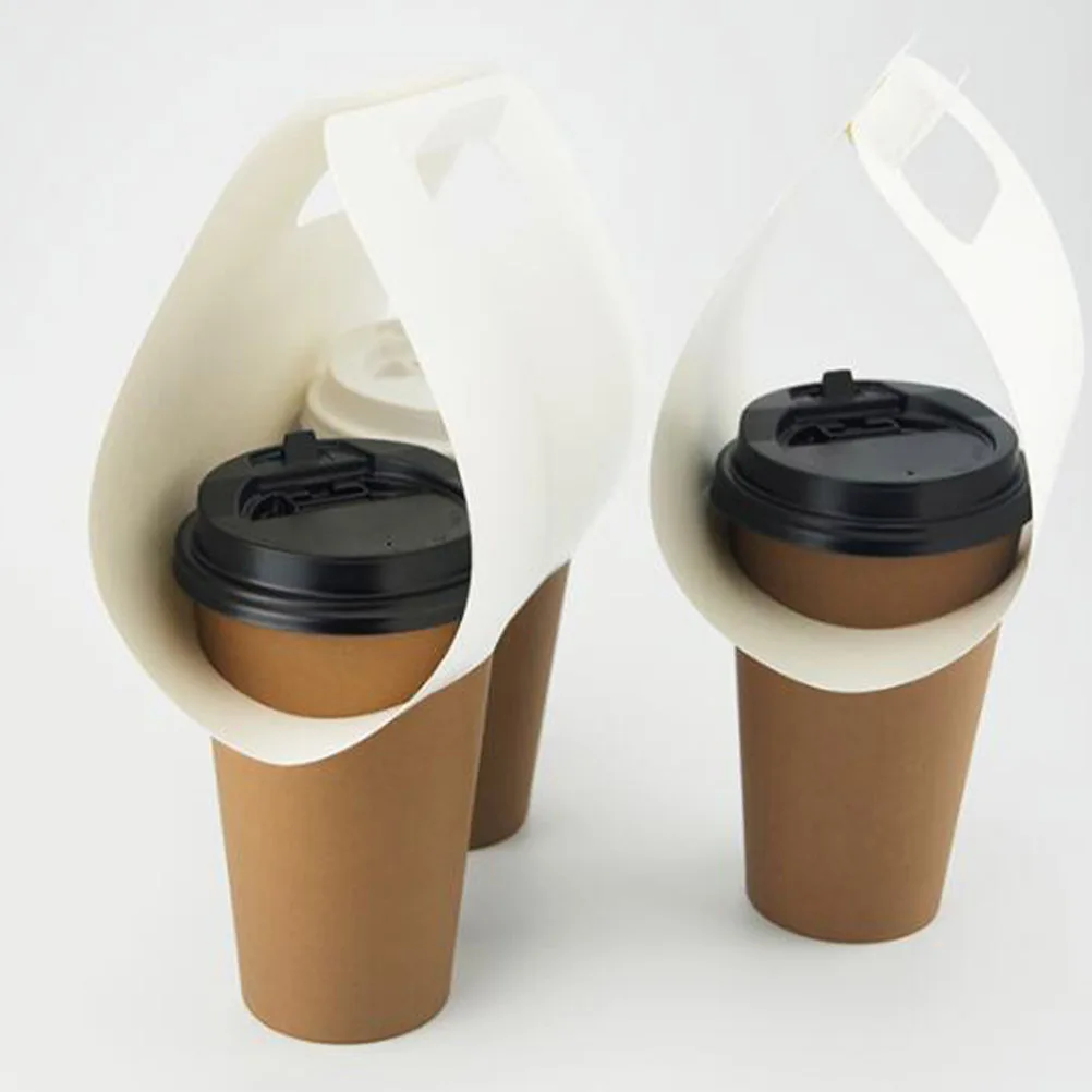 

20Pcs Takeout Cup Holder Disposable Coffee Packing Tray Eco Friendly Paper Drink Carrier for Hot Cold Beverages Portable Coffee