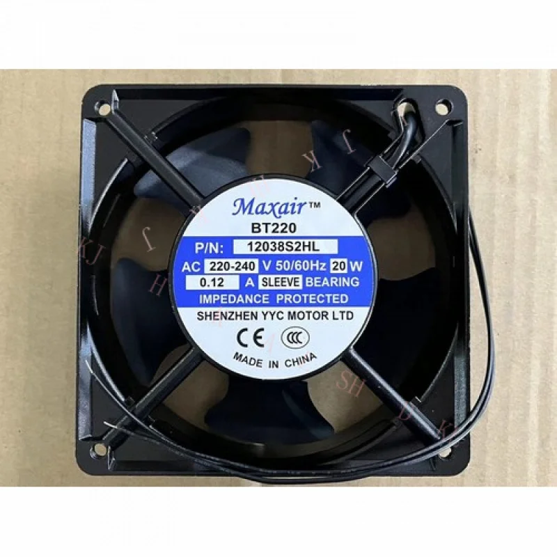 

N для Maxair BT220 12038S2HL AC220-240V 20W 0.12A 120×38mm Вентилятор охлаждения переменного тока 2-проводной