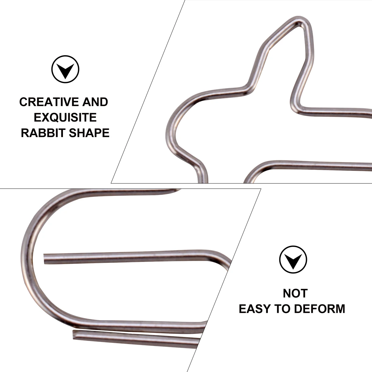 20 Pcs Metal Rabbit Paper Clip Clips Clamp Decorate Notepad Binding Pin Bookmark Colorful