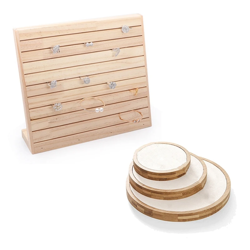 

Log Ring Stand Solid Wood Ring Display Tray Jewelry Stand With Jewelry Display Stand Display Cabinet Storage Box