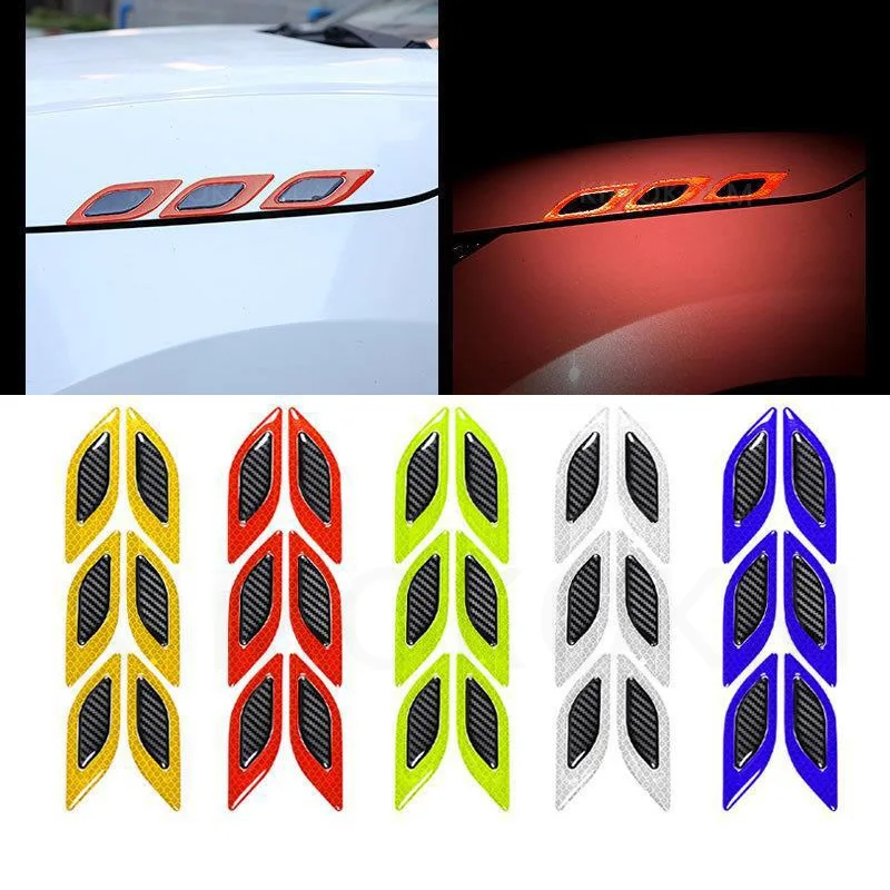 

2pcs/Set Car Reflective Stickers Anti-Scratch Safety Warning Sticker For Motocycle Auto Motor Exterior Decorative Accessories