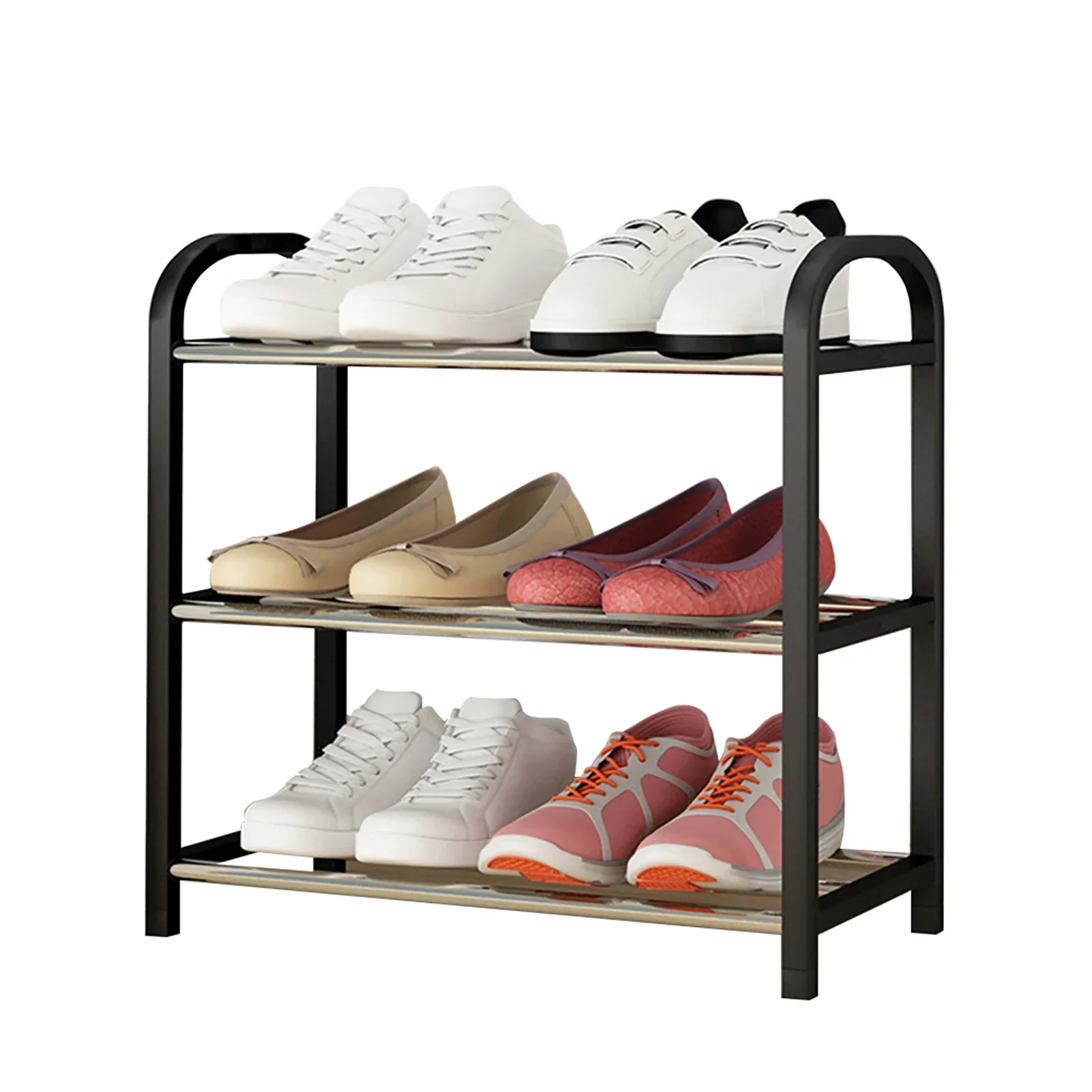 

Living Room 3 Tier Free Standing Stand Home Storage Space Saving Metal Pole Hotel Easy Install Durable Dormitory Shoe Rack Porch