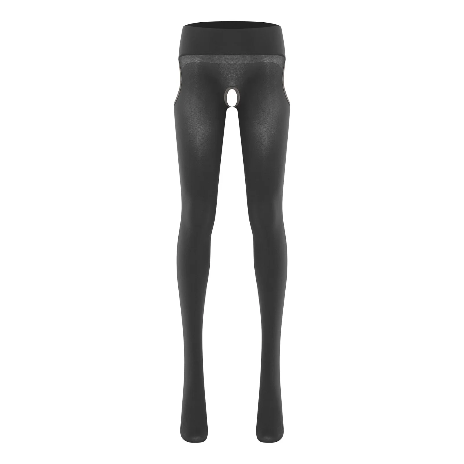 Women's Pantyhose Suspender Tights Open Crotch Thighs Hollow-out High Waist Footed Leggings Bodystockings with Control Top