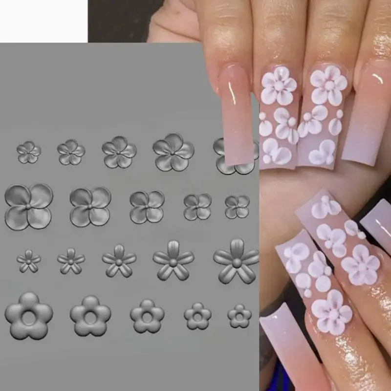3D Flower Nail Art Silicone Mold Stereoscopic  Template for Easy Home Salon Gel Nail Decoration Application view 4