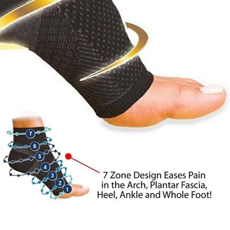 2-Paar Kompressionssocken zur Knöchelunterstützung, offenes Zehendesign zur Schmerzlinderung bei Plantarfasziitis – Detail 6
