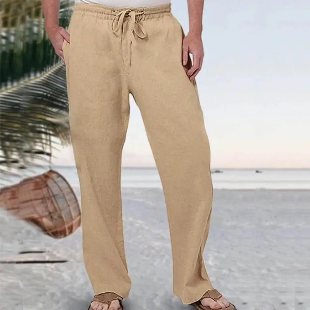 Flattering Leg Shape Trousers Versatile Men's Wide Leg Sweatpants Stylish Solid Color Gym Traning for Beach for Comfortable