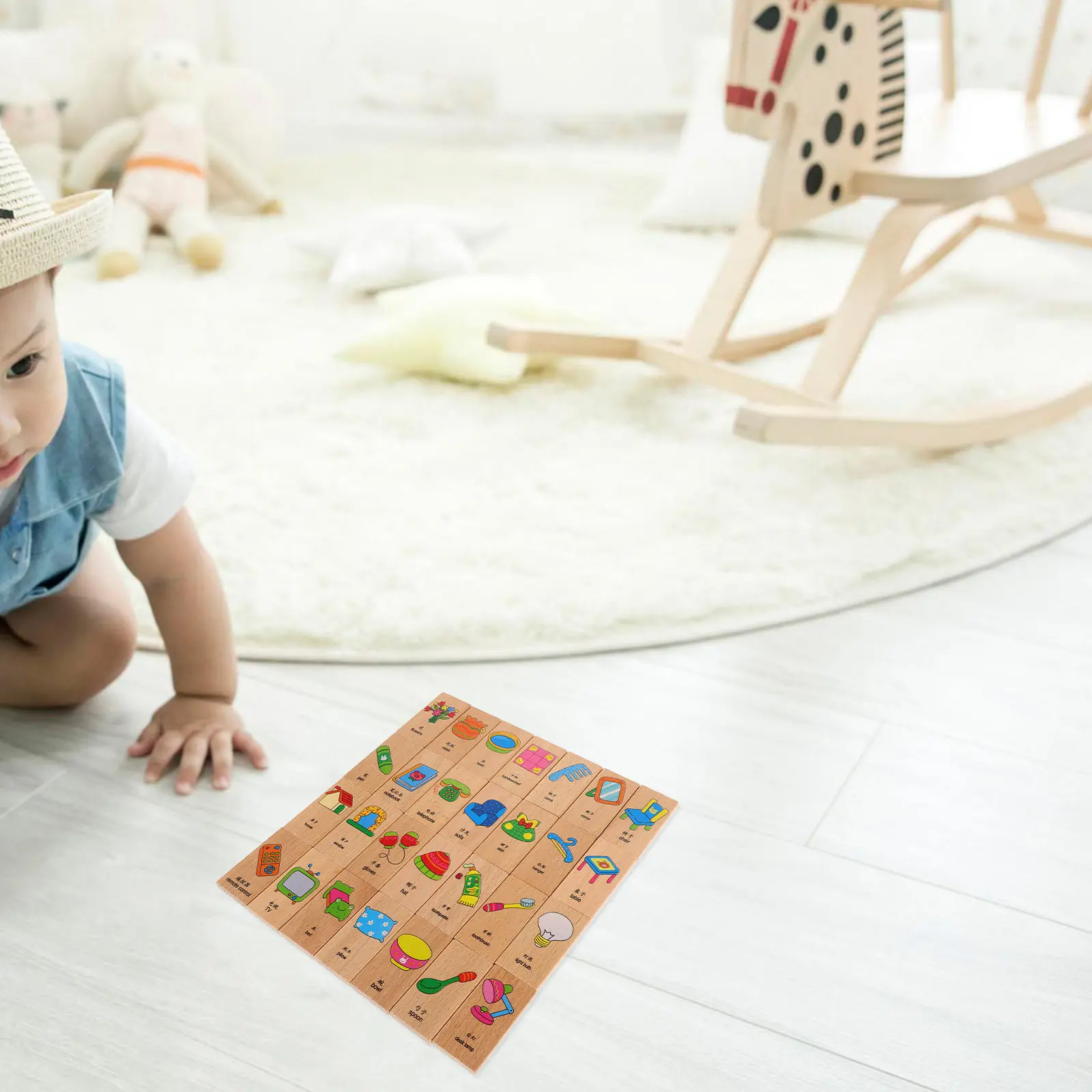 

28Pcs Wooden Domino Set Colorful Stacking Blocks for Toddler Learning Preschool Activities Baby Skill Development Children