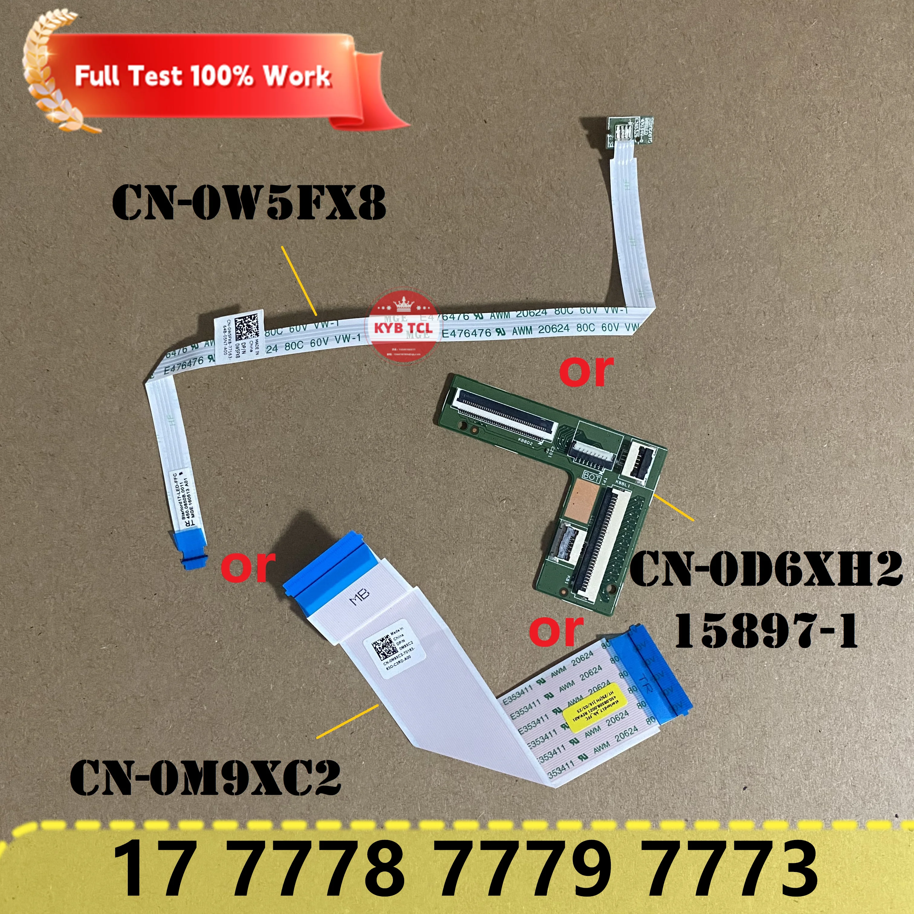 For Dell Inspiron 7778 7779 7773 Laptop Status LED Lights Circuit Board or Keyboard Junction Board or Cable 0W5FX8 M9XC2 D6XH2