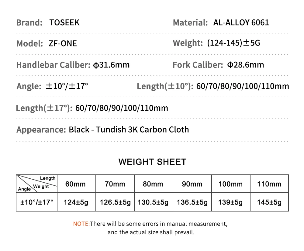 TOSEEK MTB Fahrradlenker-Vorbau 10 17 25 35 Grad Ultraleichter MTB Power Bike Mountain Road Fahrradlenker-Vorbau – Detail 10