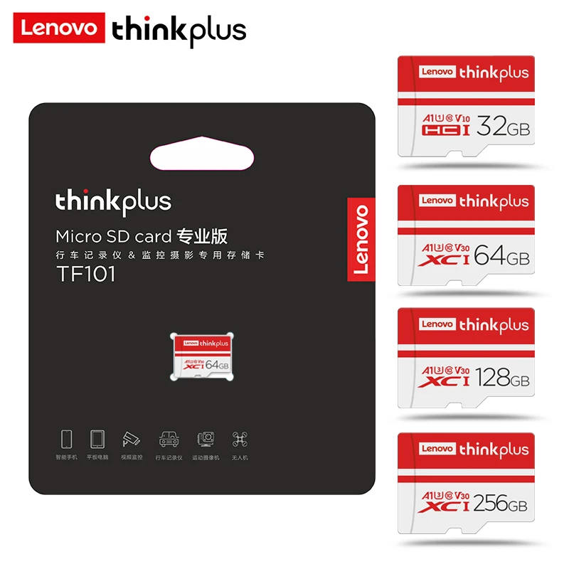 ThinkPlus for Lenovo Mini SD Card Class 10 TF Flash Card 32GB-512G Memory Card For Mobile Phone PC Speaker HD Camera Game Switch