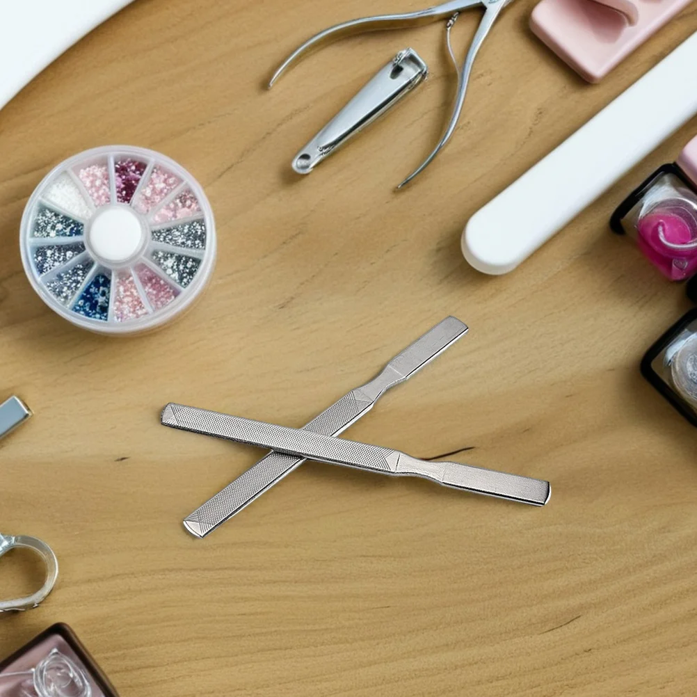 

5Pcs Stainless Steel Nail Files Four Sided Reusable Nail Grooming Tools Manicure Pedicure Buffer Filing Tool for Home Salon