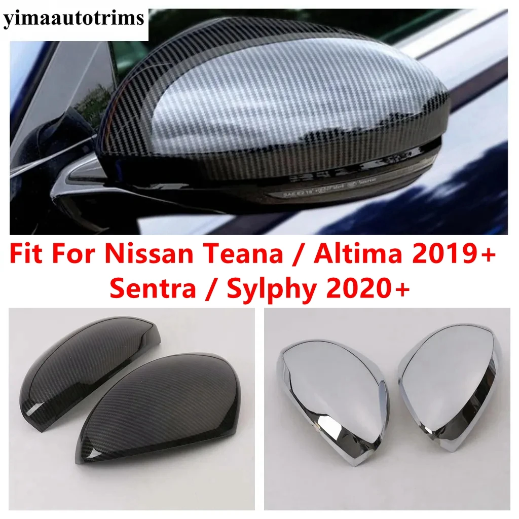 

Car Rearview Mirror Shell Caps Cover Trim Carbon Fiber Accessories Nissan Teana / Altima 2019 - 2024 Sentra / Sylphy 2020 - 2024