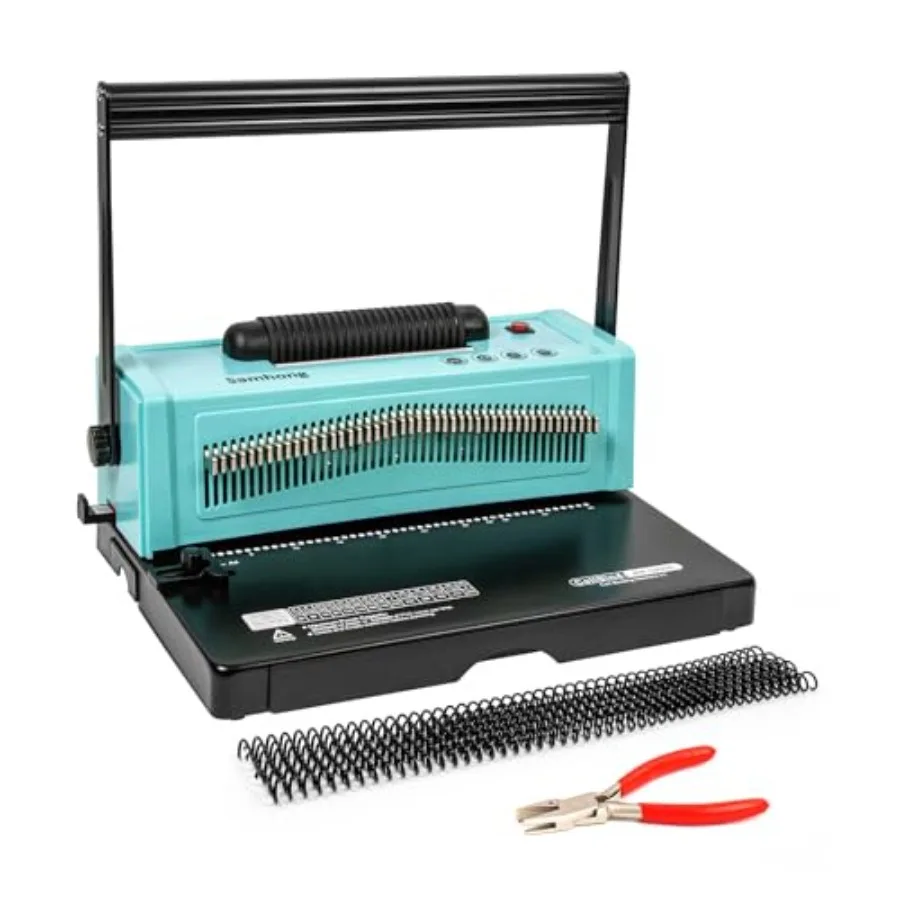 

Машина для переплета на спирали - электрический спирально-навивающий аппарат и дырокол на 20 листов (форматы Letter/A4/A5) | 46 полностью разъемных матриц | Регулируемый Ma