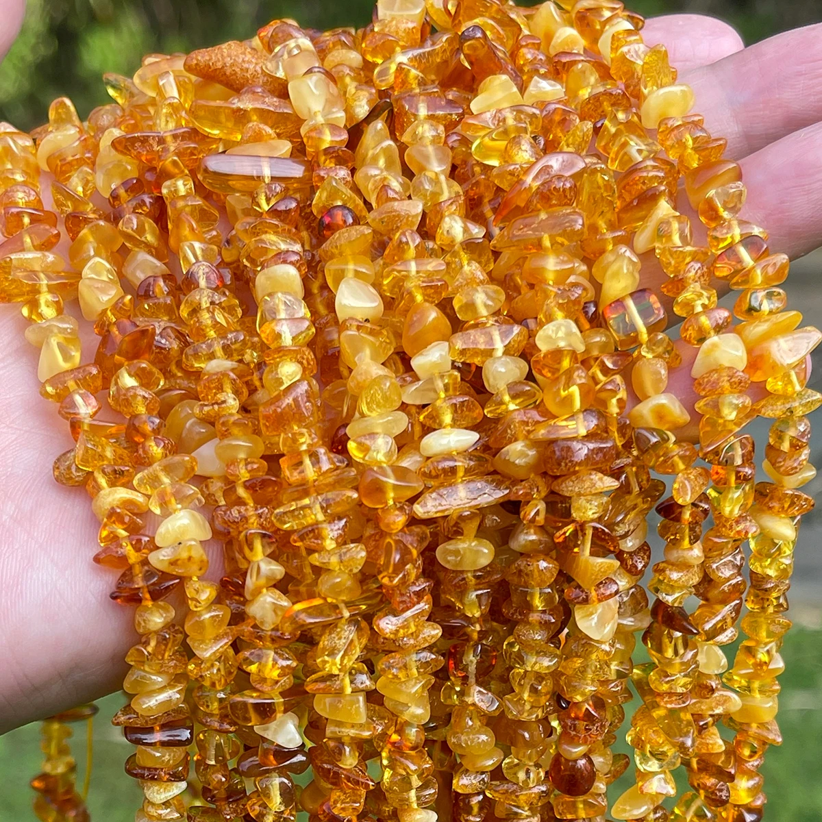 JD Natural Amber Chips Irregular Raw Gemstone Gravels Polished Stones for DIY Jewelry Making, Decoration & Crystal Healing
