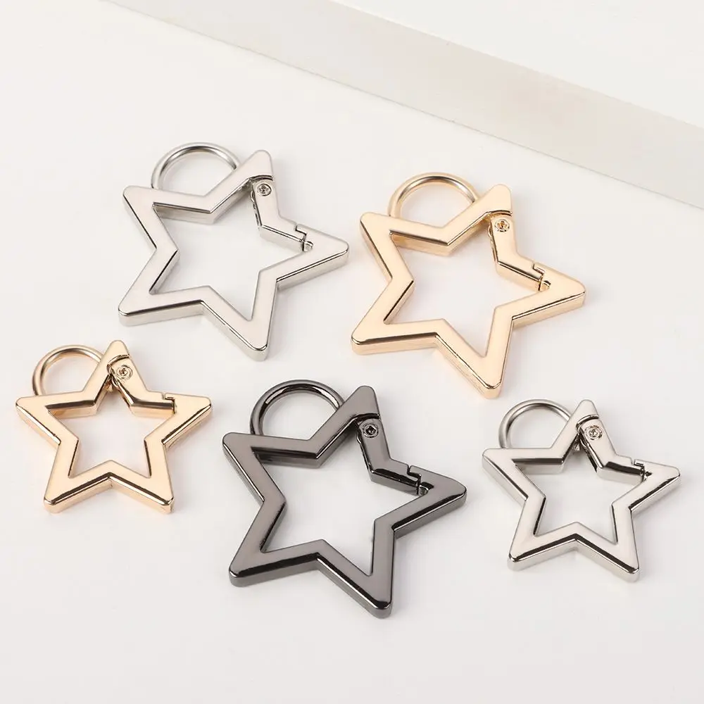 gold silver Zinc Alloy Hooks Star Push Trigger Spring Ring Buckles Bag Belt Buckle Carabiner Purses Handbags Snap Clasp Clip