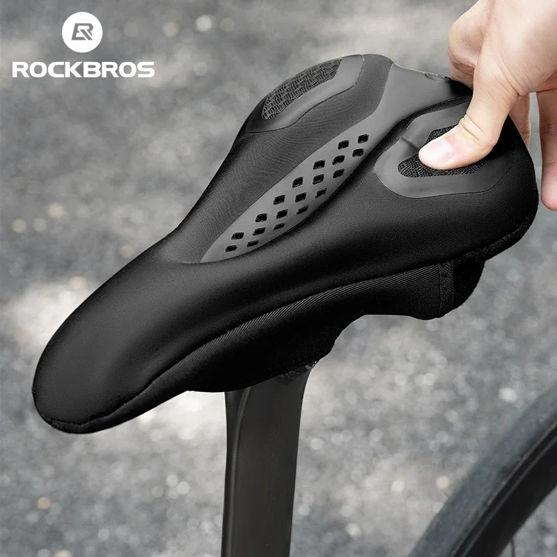 

ROCKBROS Mountain Bicycle Saddle Cover Silicone Sponge Gel Breathable Soft Road MTB Bike Seat Cover Cycling Cushion Accessories