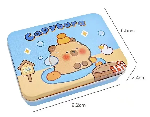 2024 Capybara Portable Metal Box with Lid Rectangular Small Storage Container Kit Candy Pill Case Pill Organizer Capsule Box