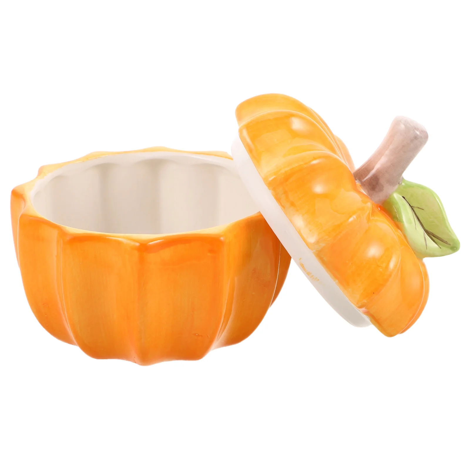 

Pumpkin Shaped Ceramic Jar Airtight Lid Perfect for Candy Nuts Kitchen Countertop Decorative Candy Jars with Lids