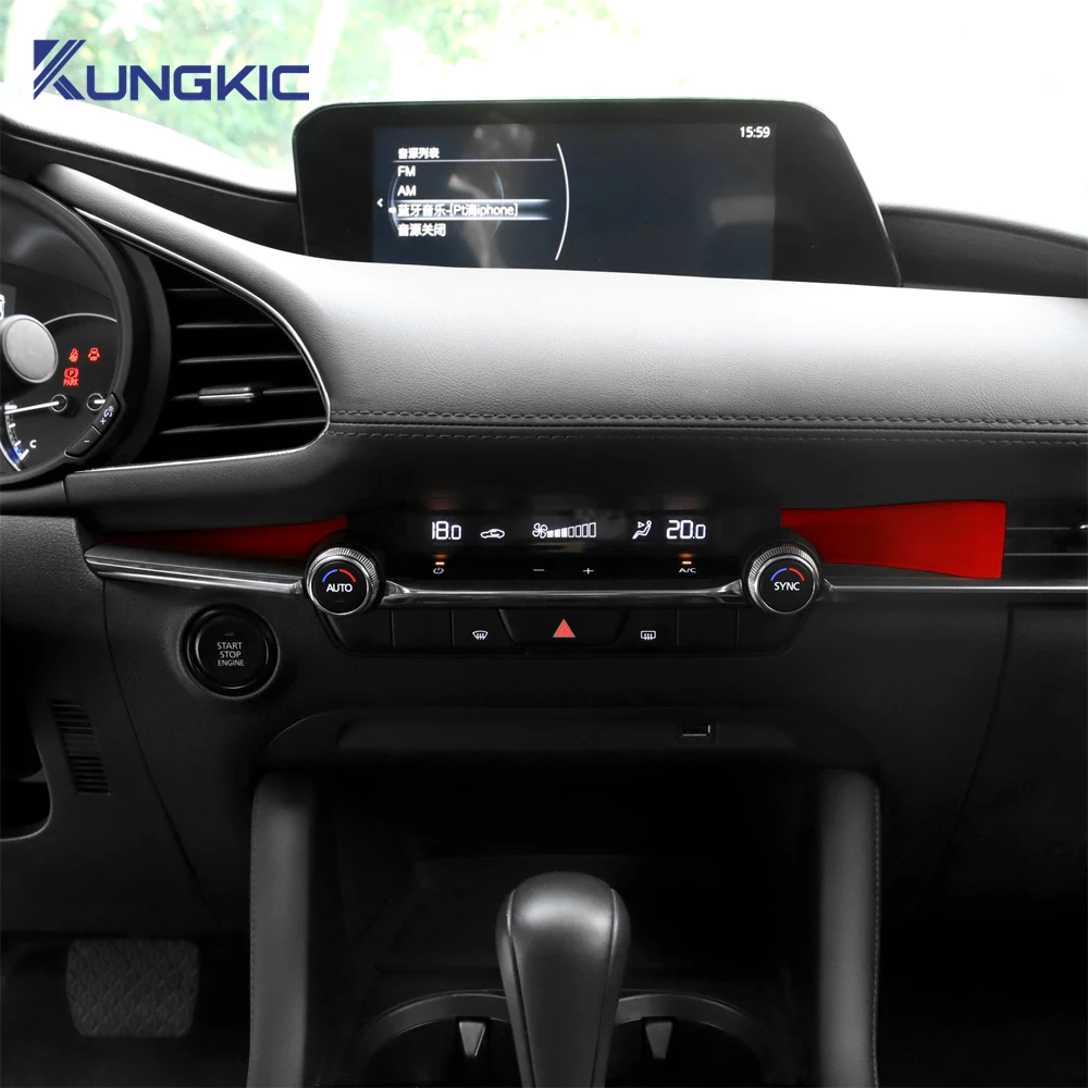 Premium Suede Sticker For Mazda 3 BP 2019 2020 2021 2022 2023 2024 2025 Mazda3 Axela LHD RHD Instrument Air Outlet Panel view 3