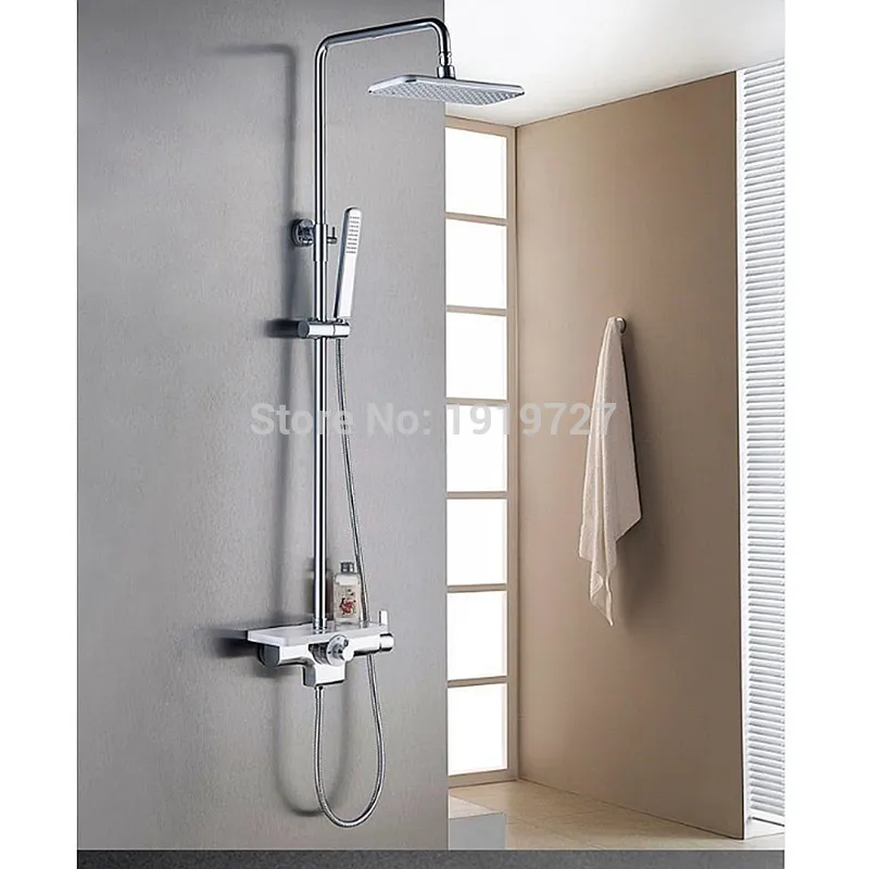 Vidric New Arrival Factory Direct  High Quality Luxurious Solid Brass White & Chrome Wall Mounted Bathroom Shower Faucet Set