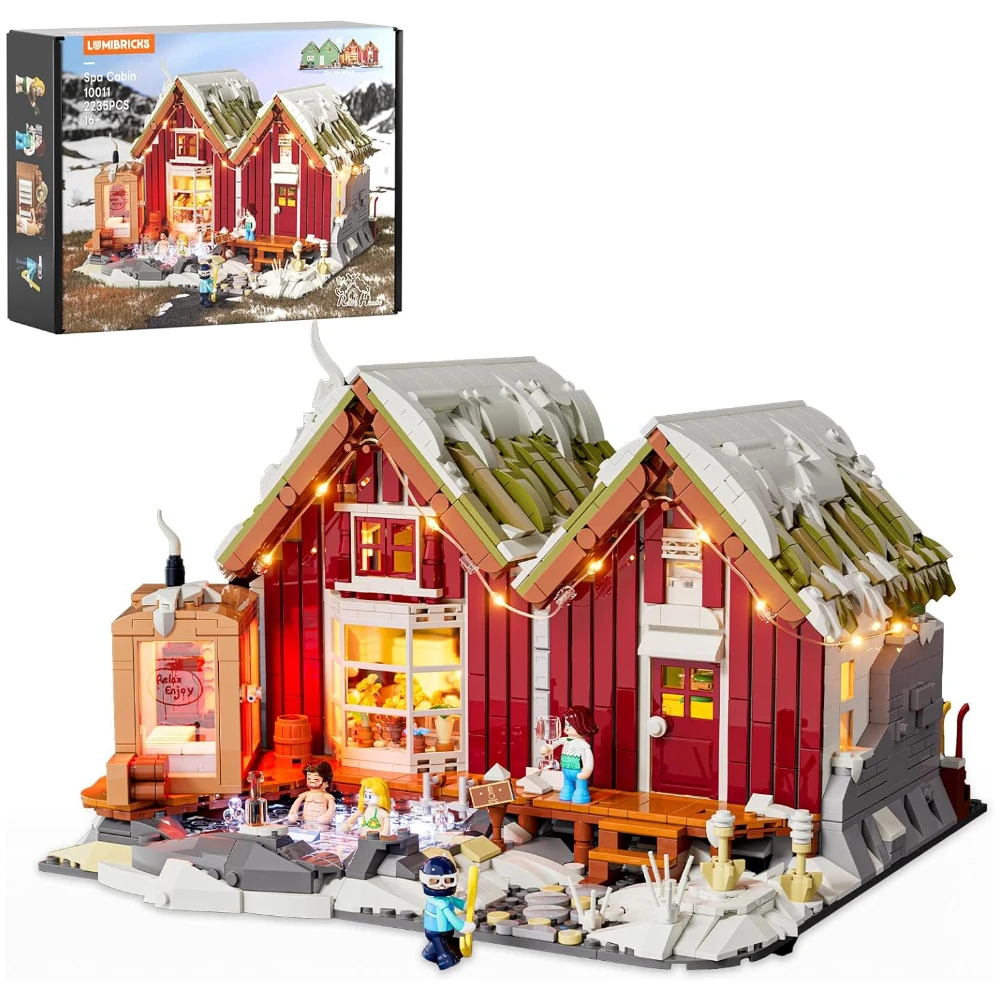 مجموعة LUMIBRICKS Spa-Cabin لإضاءة الشتاء - 2235 قطعة من مصابيح LED لعيد الميلاد والشتاء