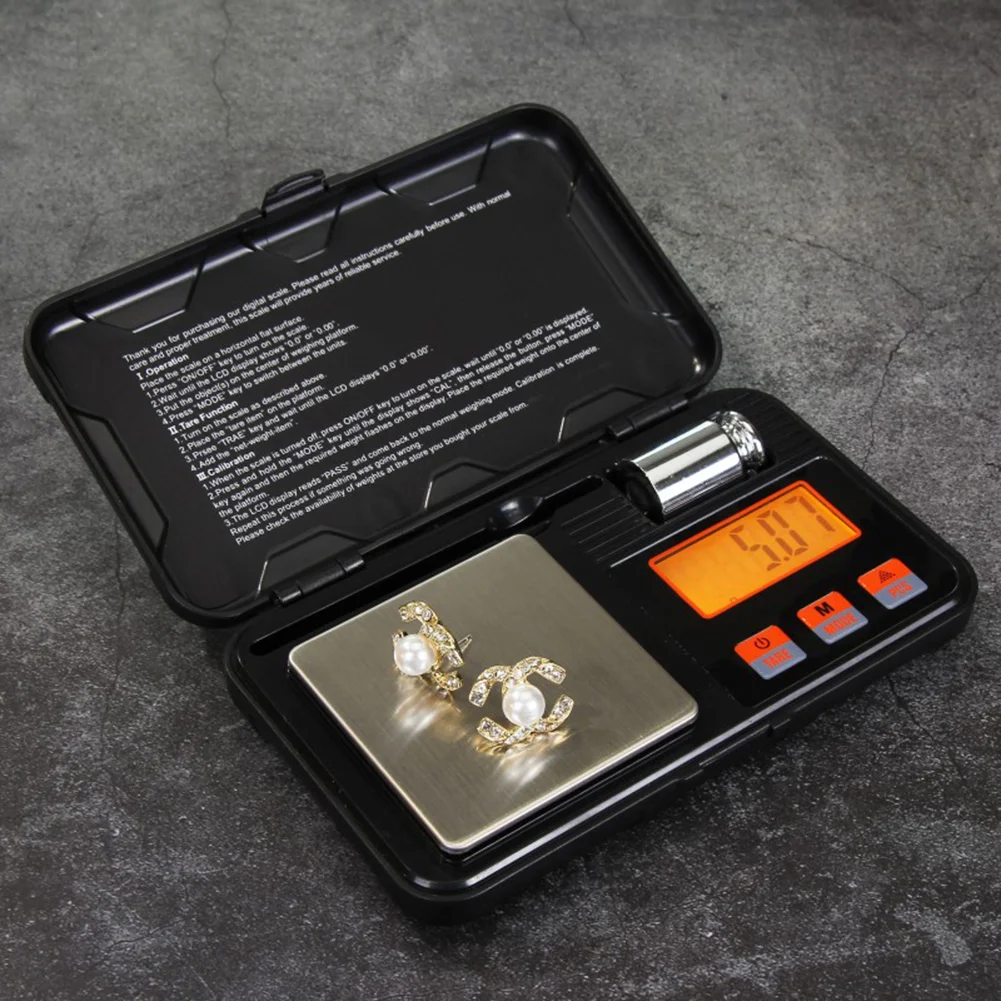 مقياس رقمي صغير 200 جرام/0.01 جرام 50 جرام/0.001 جرام مقياس إلكتروني عالي الدقة للجيب ميزان ميزان ميزان للمجوهرات لوزن الطعام #1