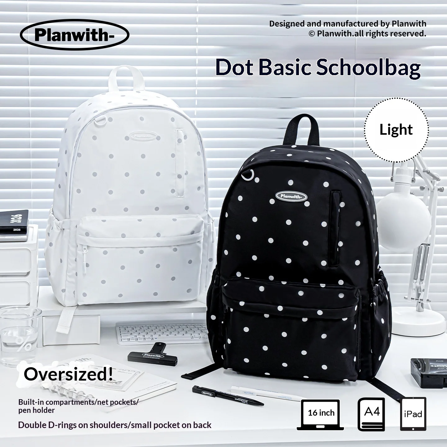 planwith-polka-dot-backpack-large-capacity-lightweight-japanese-simple-style-with-inner-divider-pen-slots-for-high-school