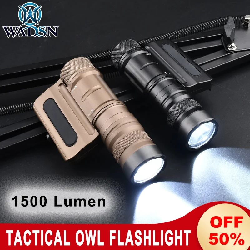 

Wadsn Tactical OWL Flashlight Bright Optimized Weapon Light Metal CNC Flashlight 1500Lumens Airsoft Scout Weapon Light 20mm Rail