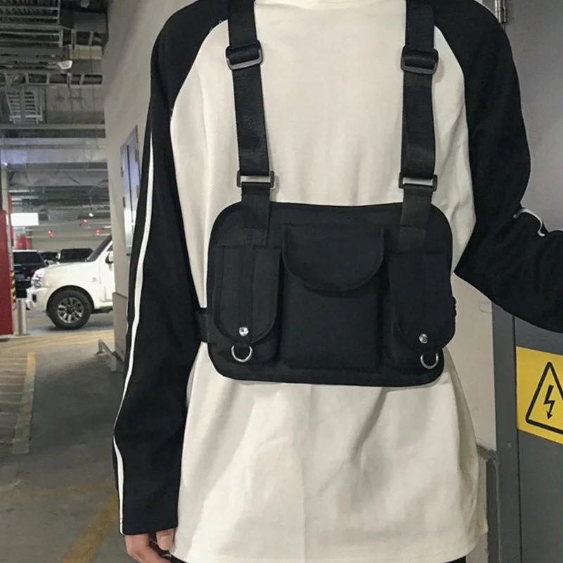 

Tactical Chest Rig Bag Hip Hop Streetwear Vest Bag Unisex Chest Pack Adjustable prethoracic Bags man Outdoor sport Vest backpack