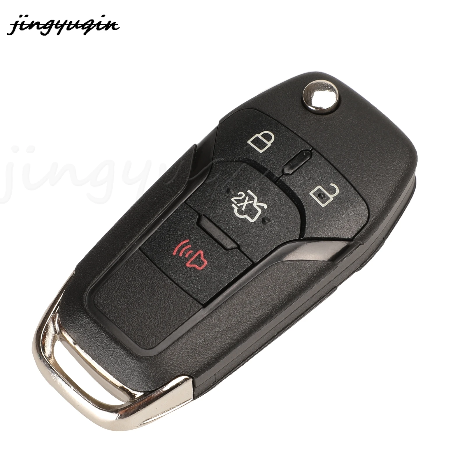 jingyuqin 2/3/4 Buttons Flip Folding Remote Car Key Shell Case Fob For Ford Focus Fusion Mk2 Mk7 Explorer Ranger HU101 Blade