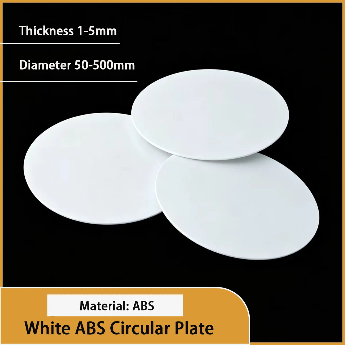 White ABS Circular Plate 50‑500mm Diameter Rigid Plastic Disc for Model Making Instrument Gaskets Tooling Industrial Accessories