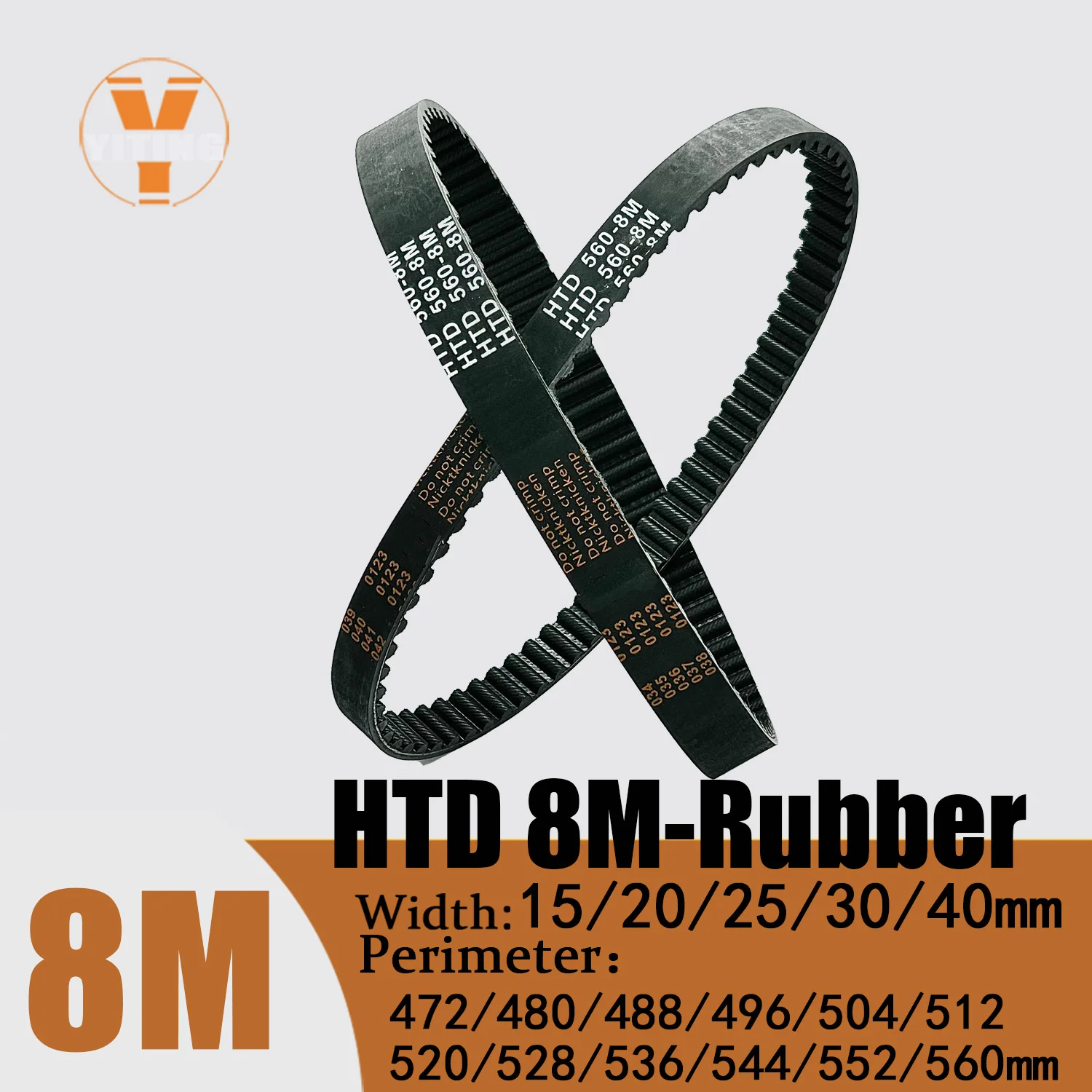

HTD 8M Timing Belt Length 472/480/488/496/504/512/520/528/536/544/552/560mm Width15/20/25/30/40mm HTD8M Closed Synchronous Belts