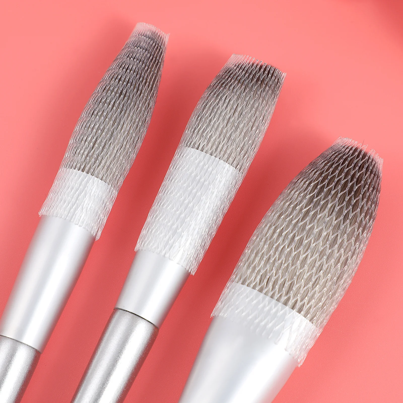 100 Pezzi Copri Pennelli Trucco in Rete, Custodie Protettive Espandibili, Accessori per Pennelli e Strumenti di Makeup
