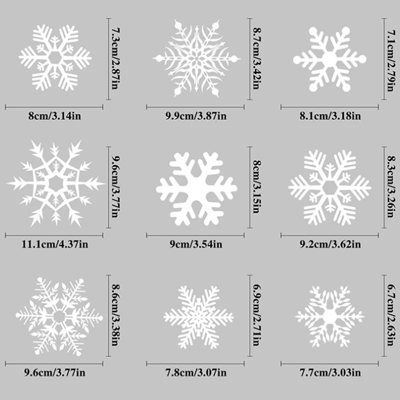 Christmas White Snowflake Decoration Electrostatic Sticker New Year's Party Window Glass Decor Sticker Waterproof Anti Fouling