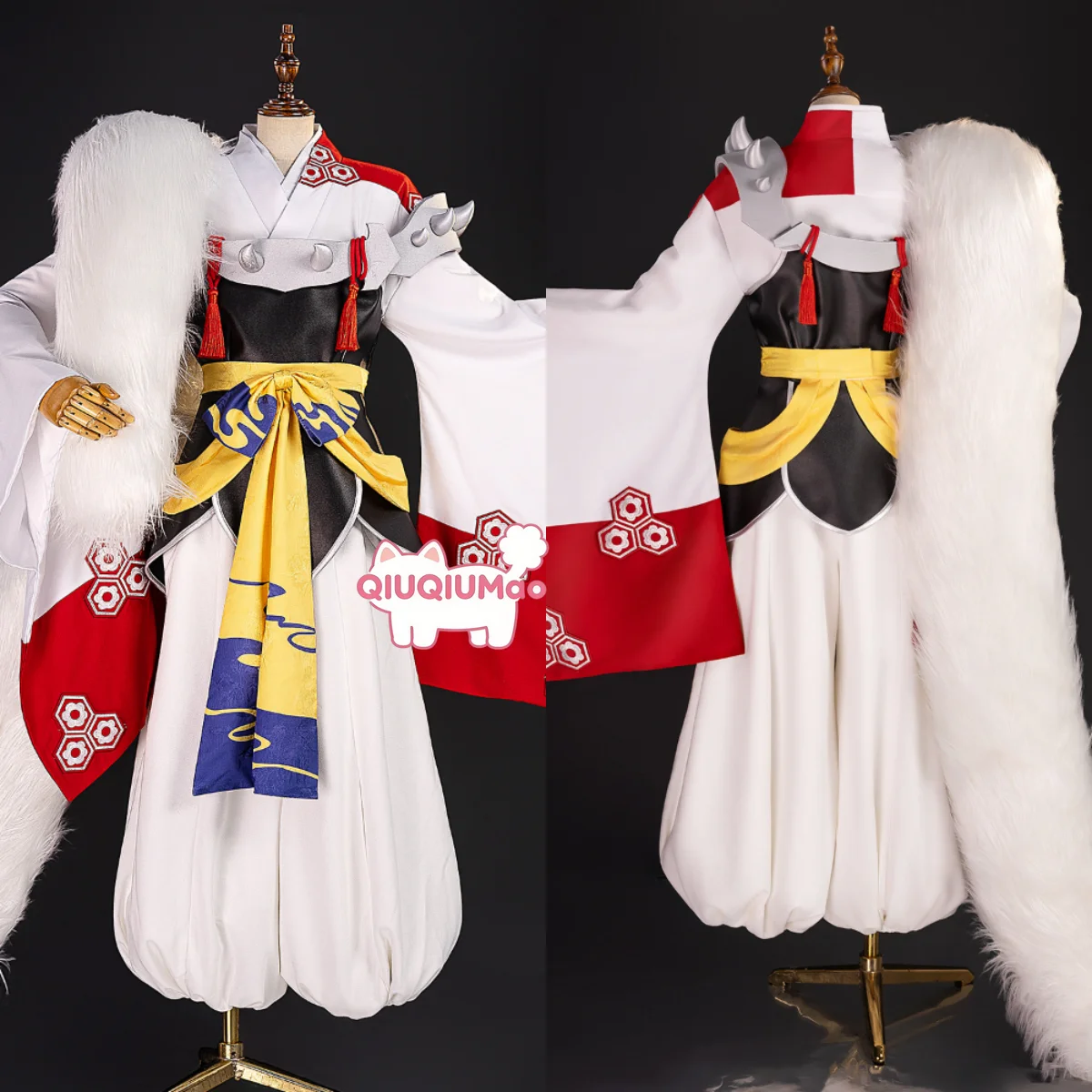 

Hot Anime Sesshoumaru Cosplay Costume Popular Role Playing Uniform High Quality Outfit Fur Shawl for Women Comic Con Halloween