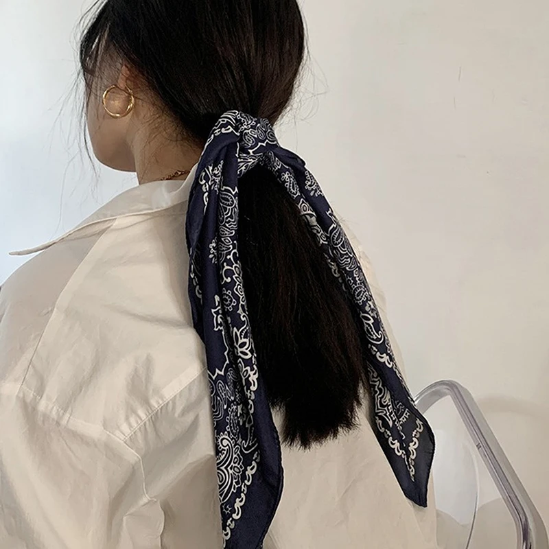 Luxury Fashion 70cm Satin Square Silk Scarf For Women Hair Hand Neckerchief Wrist Hijab Wraps Lady Shawl Ribbon Bandana image 5