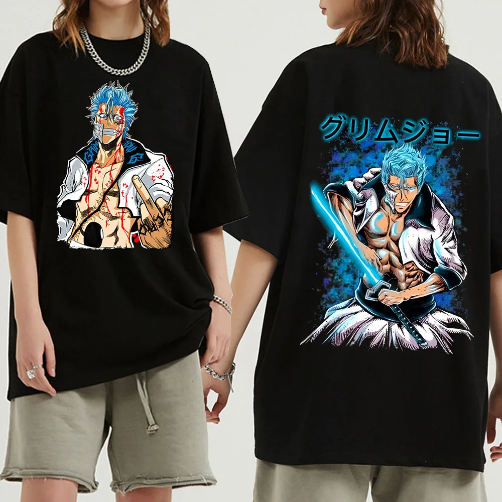 Anime Bleach Grimmjow Short Sleeve T-shirt Man Women Harajuku O-neck Summer Casual Shirt