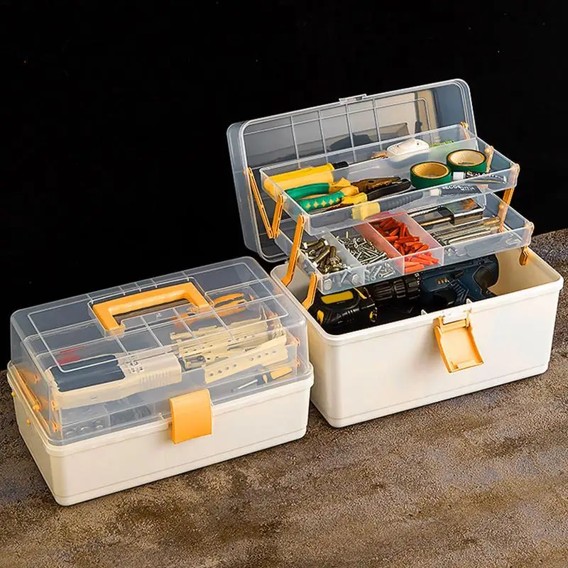 

Double layer Tackle Box Electrician Maintenance Tool Box Multipurpose Fishing Box 2 Tray Storage Tool Box Organizer Hardware