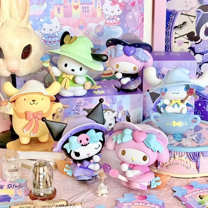 

Sanrio слепая коробка Magic Story Series Cinnamoroll Kuromi Melody офисная кукла Kawaii украшение для рабочего стола девушка слепая коробка на день рождения подарок